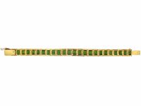 18ct Gold Bracelet set with Green Tourmalines