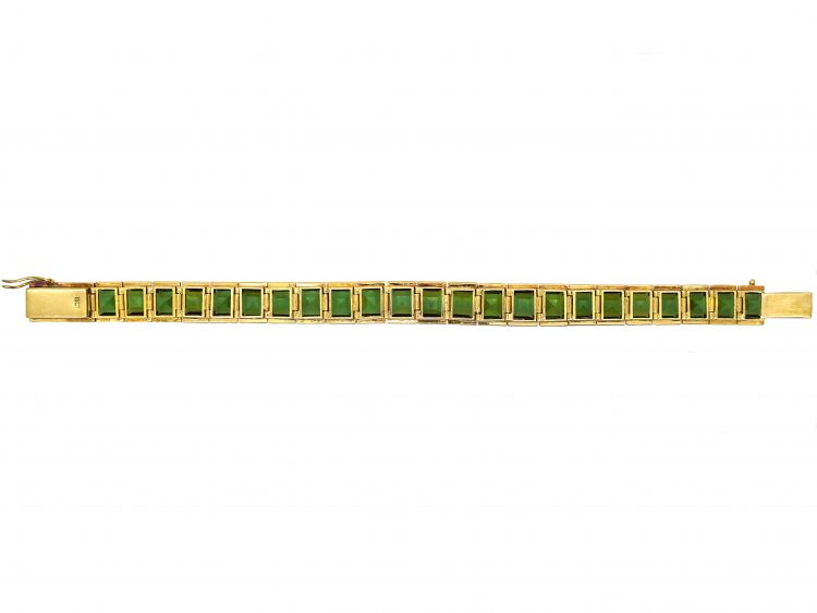 18ct Gold Bracelet set with Green Tourmalines