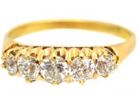 Edwardian 18ct Gold, Five Stone Diamond Ring