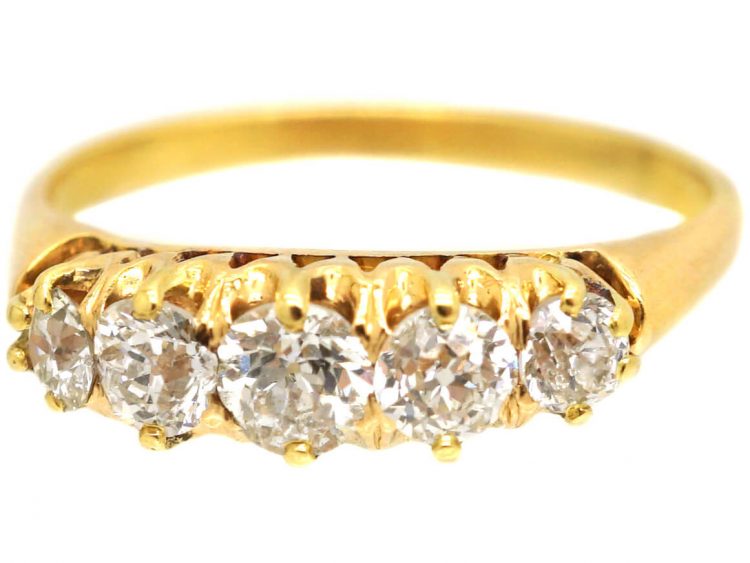 Edwardian 18ct Gold, Five Stone Diamond Ring