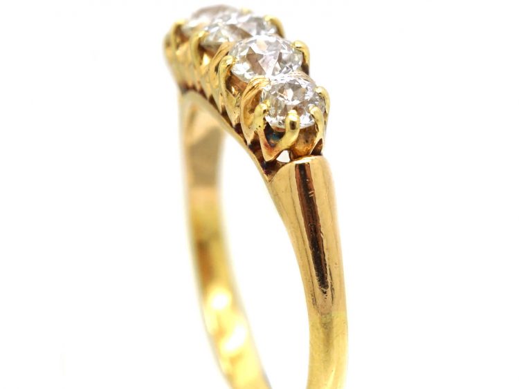Edwardian 18ct Gold, Five Stone Diamond Ring