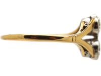 Edwardian 18ct & Platinum, Two Stone Diamond Ring