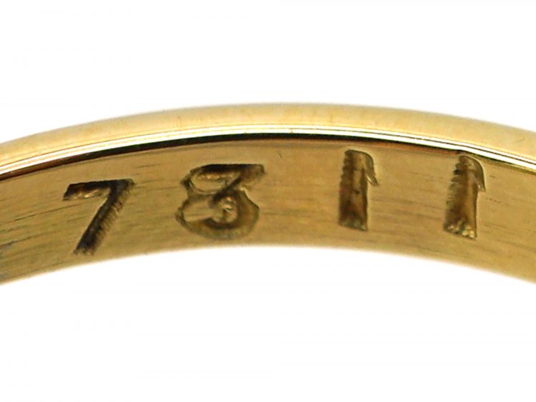 Edwardian 18ct Gold Cluster Ring set with a Green Garnet & Diamonds