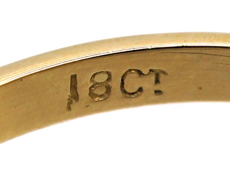 Edwardian 18ct Gold Cluster Ring set with a Green Garnet & Diamonds