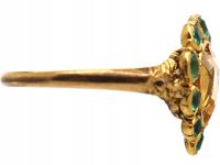 Georgian 15ct Gold Ring set with a Pear Shaped Topaz & Emeralds