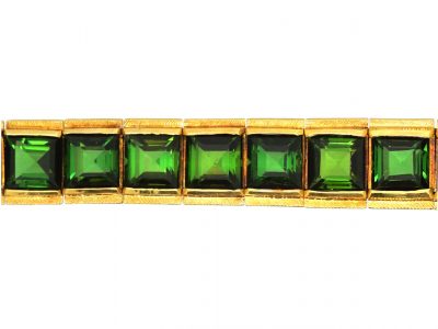 18ct Gold Bracelet set with Green Tourmalines