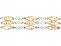 Edwardian 15ct Gold,Platinum & Natural Pearls Bracelet