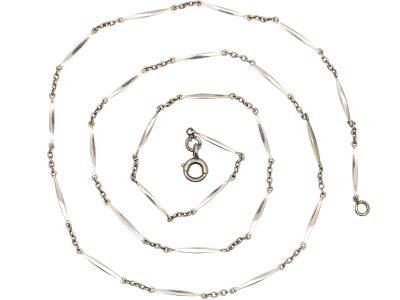 Edwardian Platinum Trace & Baton Link Chain
