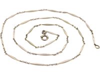 Edwardian Platinum Trace & Baton Link Chain