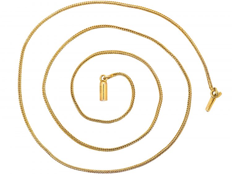 Edwardian 9ct Gold Narrow Woven Chain
