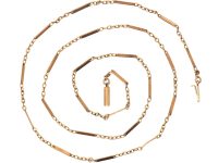 Edwardian 9ct Gold Flat & Trace Link Chain