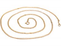 Edwardian 9ct Gold Long Trace Link Chain