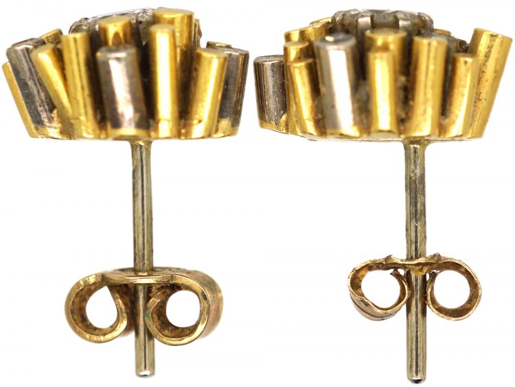 18ct White & Yellow Gold & Diamond Earrings Designed by Gilian Packard