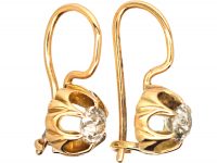 Early 20th Century 18ct Gold Claw Set Solitaire Diamond Earrings