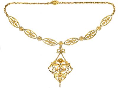French 19th Century Belle Époque 18ct Gold Necklace