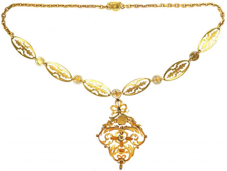 French 19th Century Belle Époque 18ct Gold Necklace