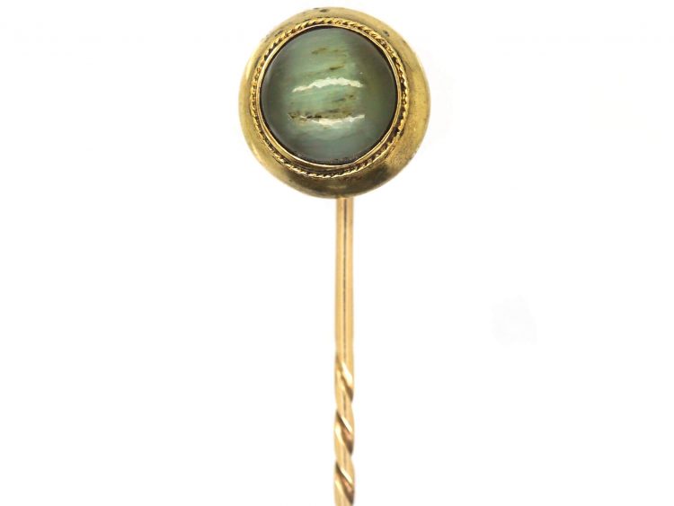 Victorian 18ct Gold, Cat's Eye Chrysoberyl Tie Pin