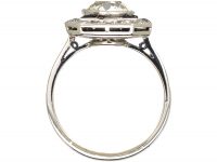 Mid 20th Century 18ct White Gold & Platinum, Octagonal Ring set with a Large Diamond Surrounded by Sapphires & Diamonds