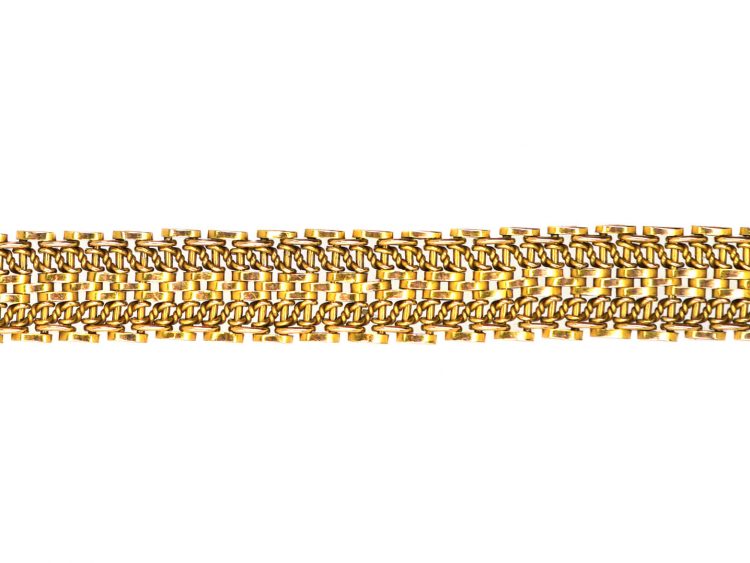 Edwardian 15ct Gold Ornate Articulated Bracelet