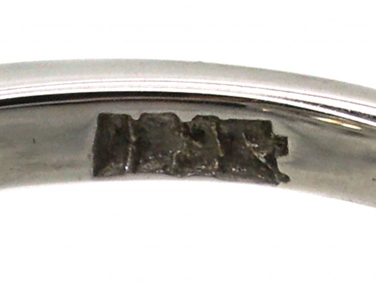 1950s 18ct White Gold Large Diamond Cluster Ring