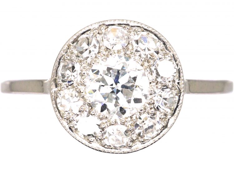 Art Deco Platinum, Diamond Cluster Ring