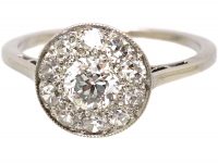 Art Deco Platinum, Diamond Cluster Ring