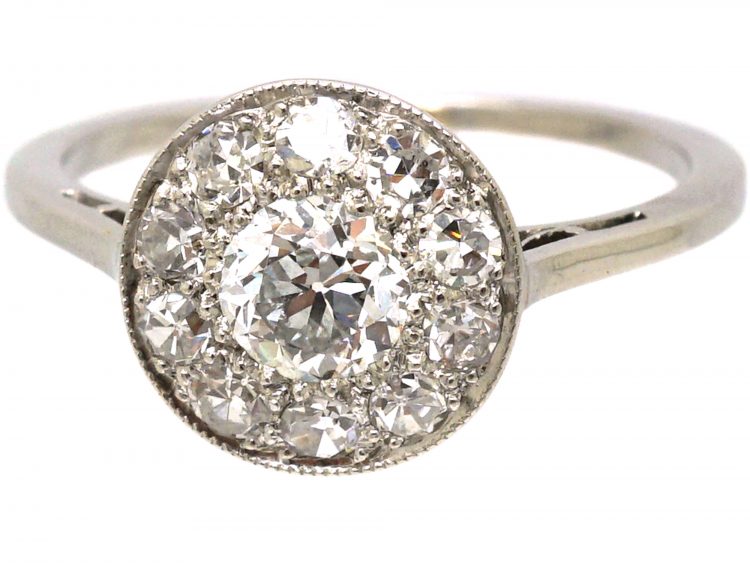 Art Deco Platinum, Diamond Cluster Ring