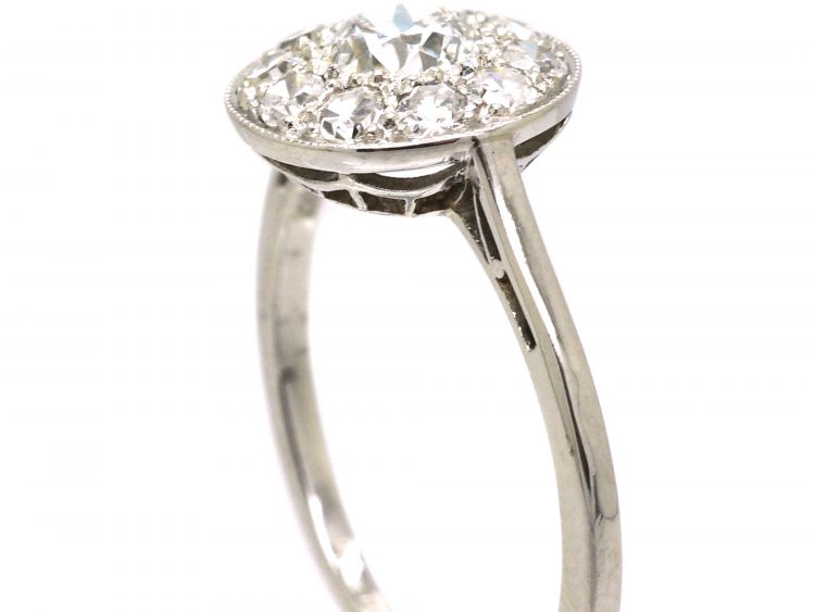 Art Deco Platinum, Diamond Cluster Ring