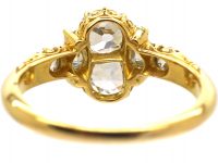Victorian 18ct Gold Ring set with Two Pear Shaped Old Mine Cut Diamonds