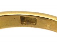 Victorian 18ct Gold Ring set with Two Pear Shaped Old Mine Cut Diamonds