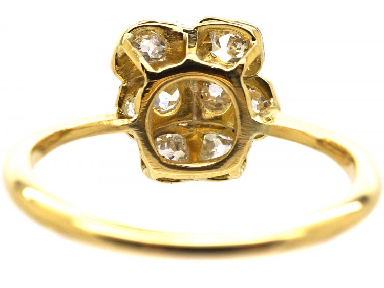 Edwardian 18ct Gold & Platinum, Diamond Pansy Ring