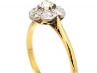Edwardian 18ct Gold & Platinum, Diamond Daisy Cluster Ring