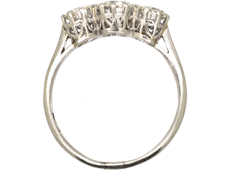 Early 20th Century Platinum Three Stone Diamond Ring