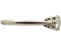 Early 20th Century Platinum Three Stone Diamond Ring