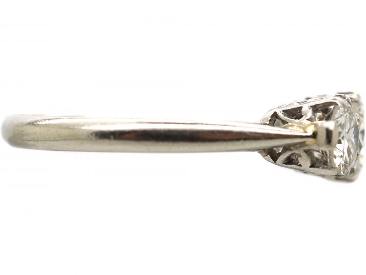 Early 20th Century Platinum Three Stone Diamond Ring