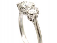Early 20th Century Platinum Three Stone Diamond Ring