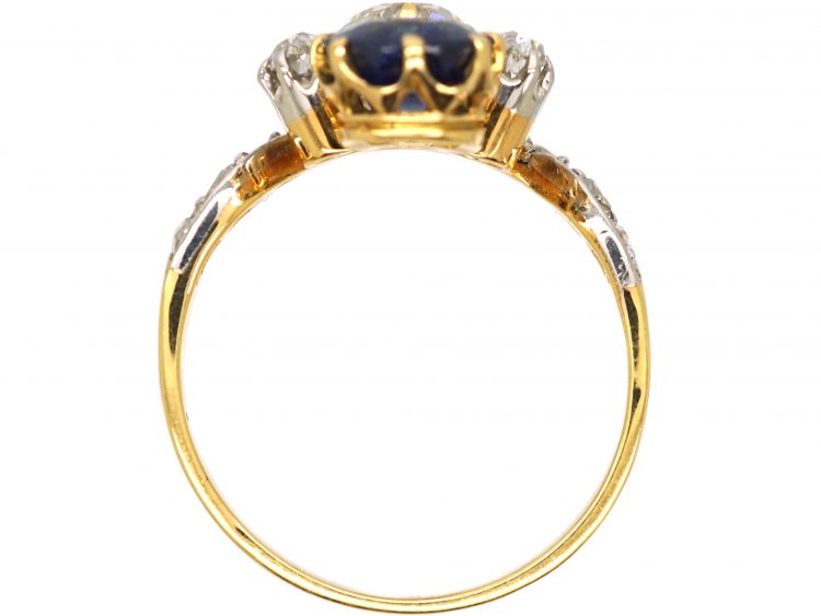 Edwardian 18ct Gold & Platinum, Sapphire & Diamond Tiara Ring