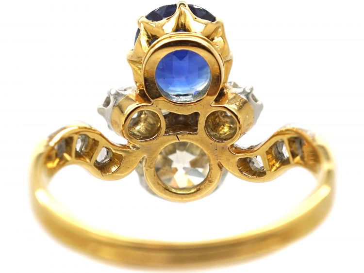 Edwardian 18ct Gold & Platinum, Sapphire & Diamond Tiara Ring