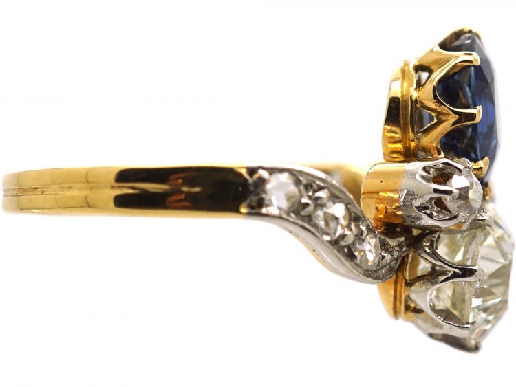 Edwardian 18ct Gold & Platinum, Sapphire & Diamond Tiara Ring