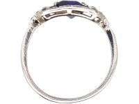 Art Deco Platinum, Sapphire & Diamond Ring