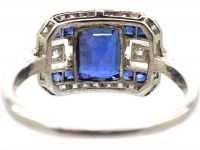 Art Deco Platinum, Sapphire & Diamond Ring