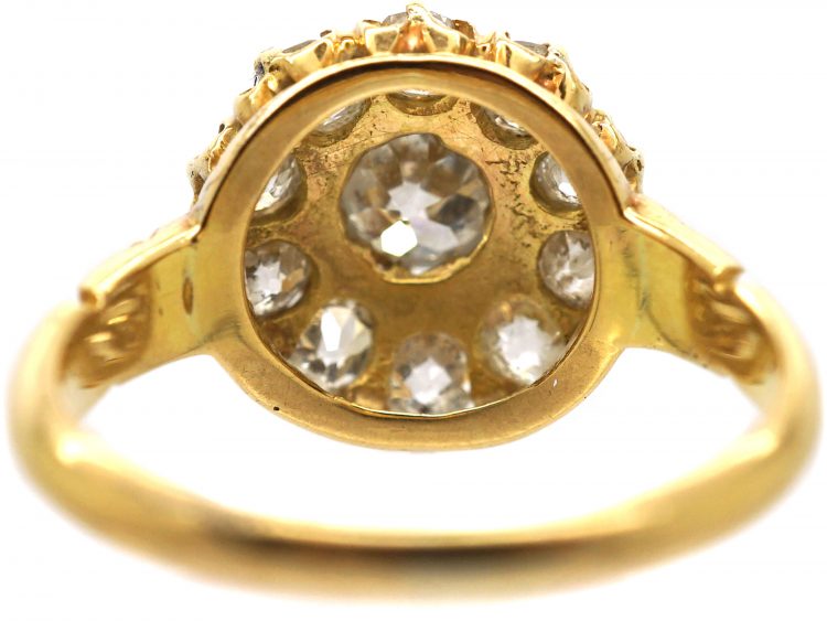 Victorian 18ct Gold & Diamond Cluster Ring