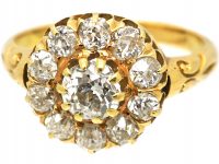 Victorian 18ct Gold & Diamond Cluster Ring