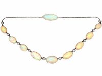 Victorian 18ct Gold, Opal & Diamond Necklace in Original Case