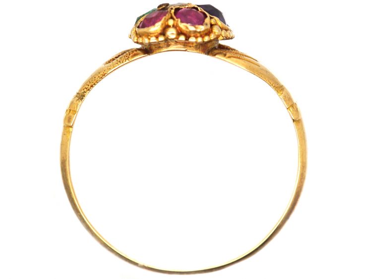 Victorian 15ct Gold Regard Ring with Hand Shoulders