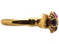 Victorian 15ct Gold Regard Ring with Hand Shoulders