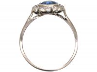 Edwardian Platinum, Sapphire & Diamond Cluster Ring