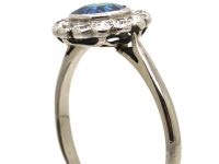 Edwardian Platinum, Sapphire & Diamond Cluster Ring