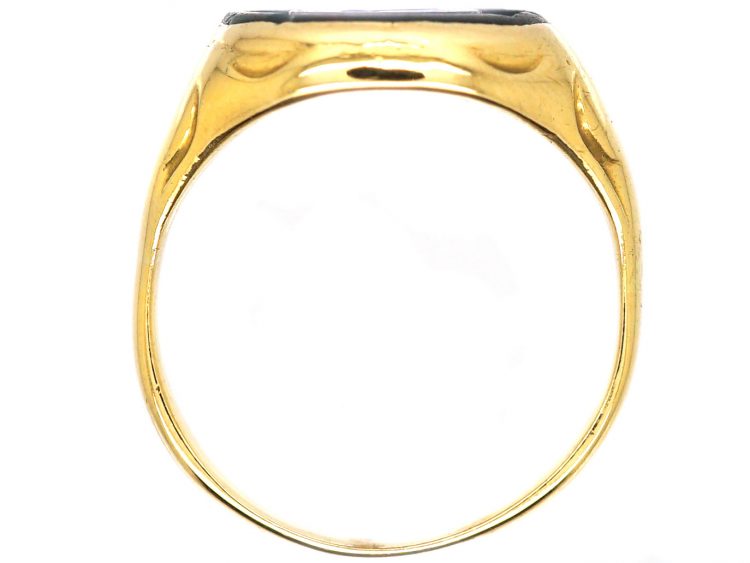Victorian 18ct Gold Signet Ring set with a Bloodstone with Intaglio of a Cat