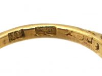 Victorian 18ct Gold Five Stone Diamond Carved Half Hoop Ring